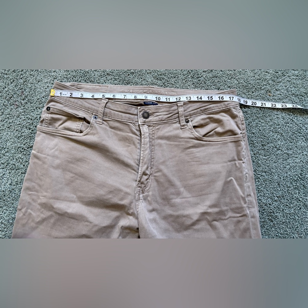 American Eagle Extreme Flex Slim Straight Tan Brown Pants Mens Size 34 Stretch - Picture 2 of 10